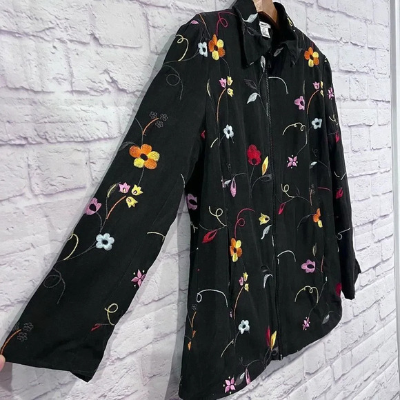 Edward Floral Embroidered Full Zip Jacket Size 8 - Picture 3 of 11